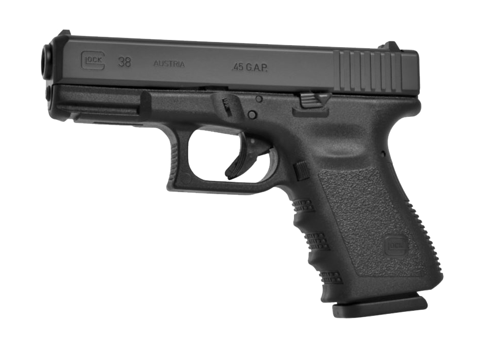 GLOCK 38 45GAP PSTL BLK FXD 5LB 2, 8RD MAGS
