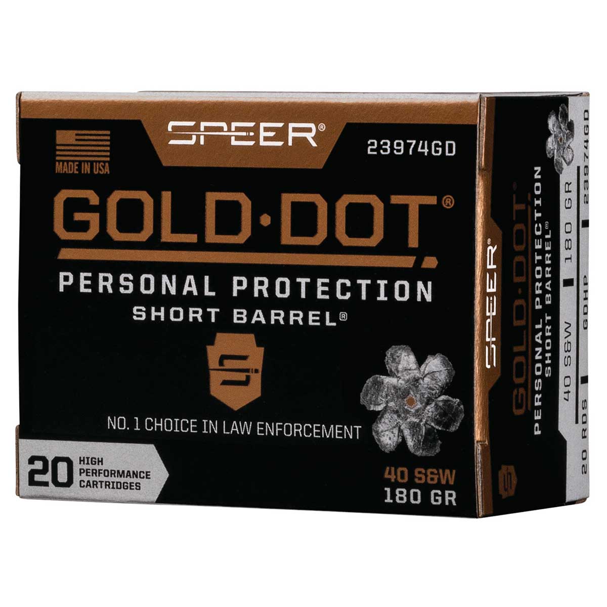 SPEER GOLD DOT 40S&W 180 GRAIN HOLLOW POINT 